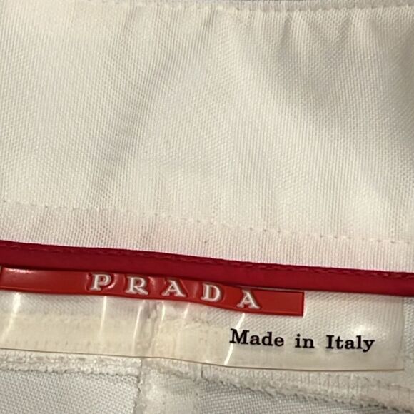 NWT Prada white pants zip pockets up front with Teflon fabric protector size 30 - Picture 7 of 13